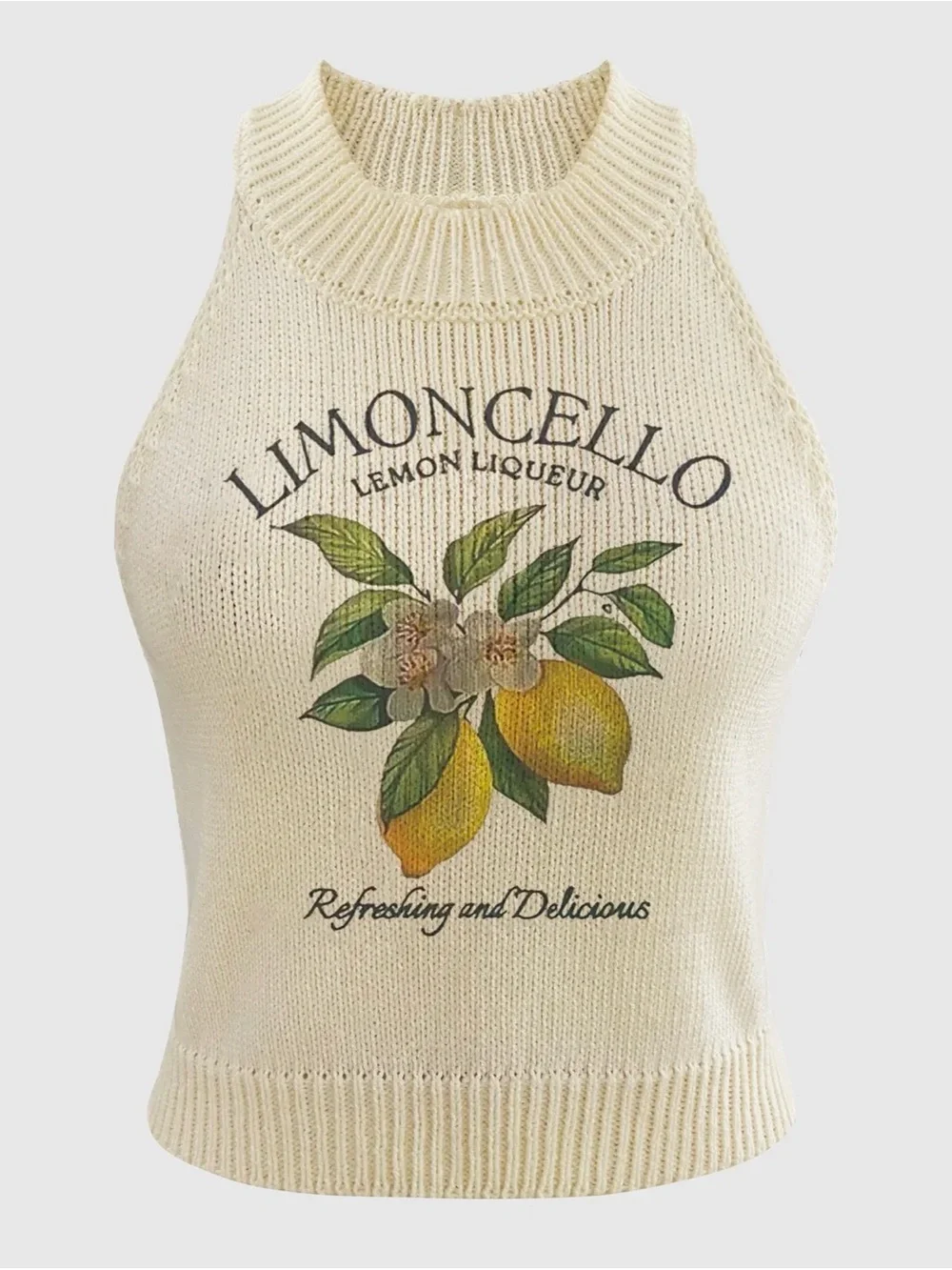 139.  LIMONCELLO PRINT SWEATER TANK - Picture 2 of 3